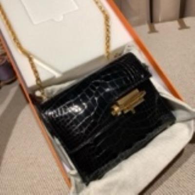 wholesale quality hermes verrou 17 shiny allligator noir ghw